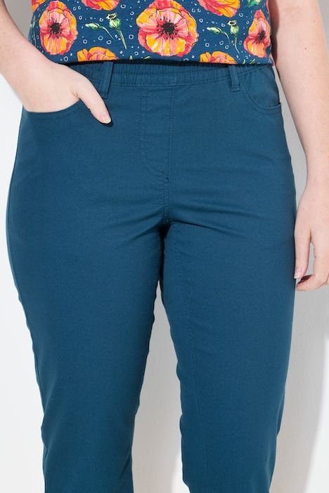Pantalon capri, fentes d'ourlet, passants de ceinture, coton bio