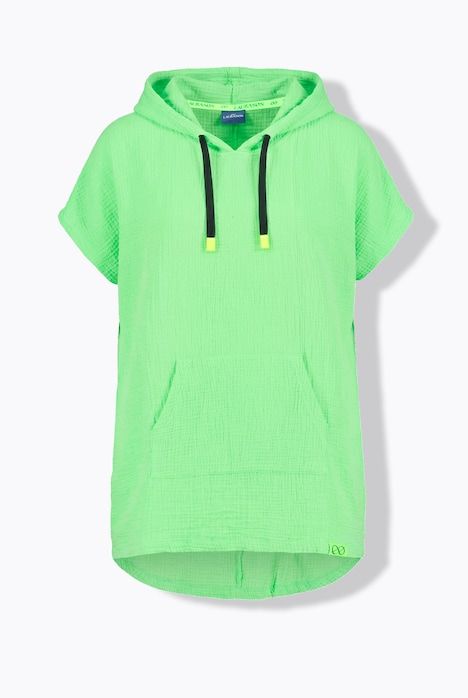 Blouse en mousseline à capuche, manches courtes