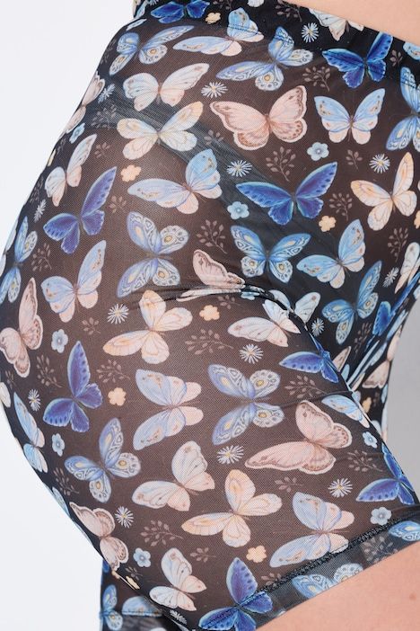 Panty en mesh. Motif papillons