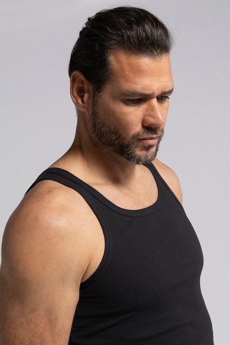 Lot de 2 maillots de corps JP 1880, en jersey bord-côte, sans manches - jusqu'au 8 XL