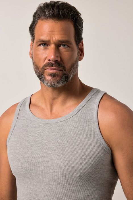 Lot de 2 maillots de corps JP 1880, en jersey bord-côte, sans manches - jusqu'au 8 XL