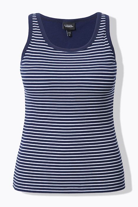 Débardeur à rayures. Soutien-gorge intégré. Décolleté rond