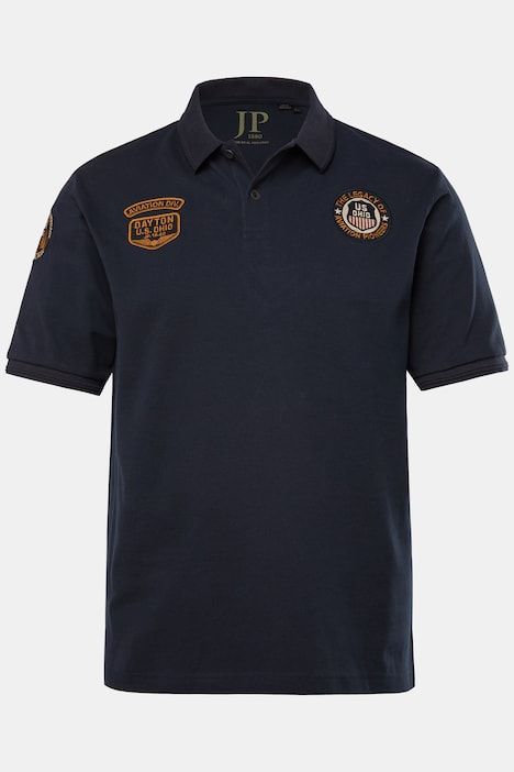 Polo JP 1880 en maille piquée, manches courtes et écussons - jusqu'au 8 XL