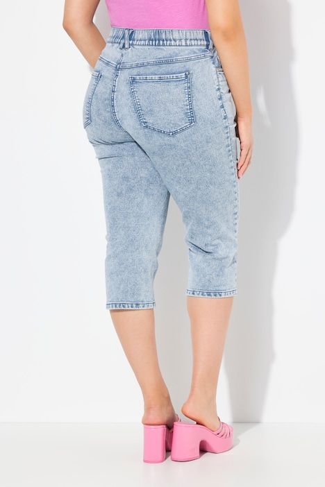 Corsaire Sarah. Molleton aspect jean. Passants pour ceinture