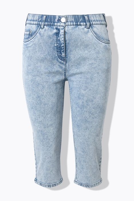 Corsaire Sarah. Molleton aspect jean. Passants pour ceinture