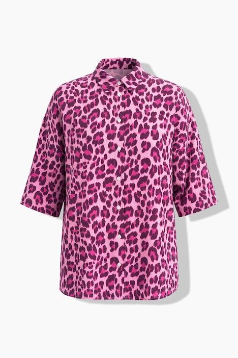 Chemisier oversize en mousseline, imprimé léopard coloré
