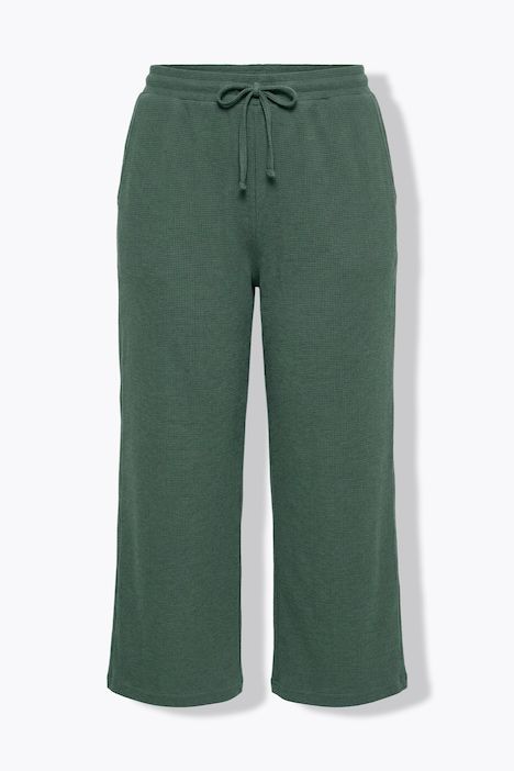 Jupe-culotte en molleton de coton bio, tissu gaufré, jambe large