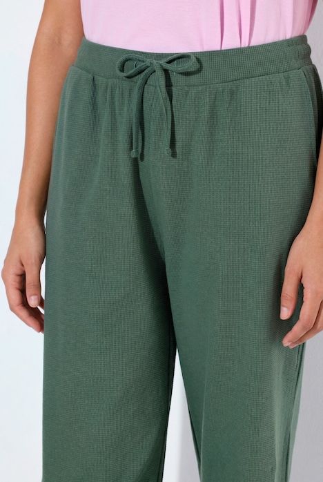 Jupe-culotte en molleton de coton bio, tissu gaufré, jambe large