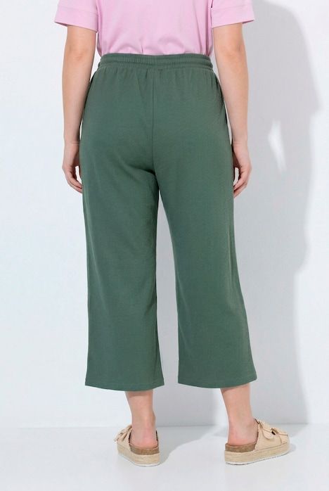 Jupe-culotte en molleton de coton bio, tissu gaufré, jambe large