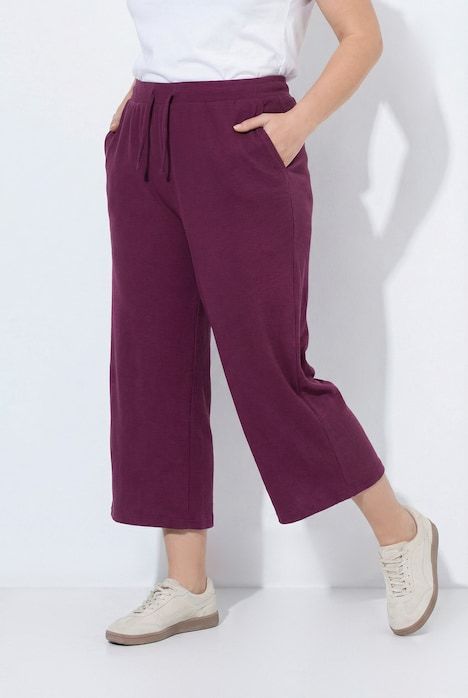 Jupe-culotte en molleton de coton bio, tissu gaufré, jambe large