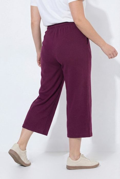 Jupe-culotte en molleton de coton bio, tissu gaufré, jambe large