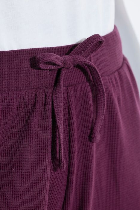 Jupe-culotte en molleton de coton bio, tissu gaufré, jambe large