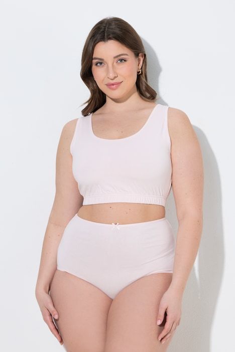 Lot de 2 brassières, décolleté rond, cœurs/uni