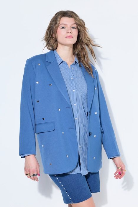 Blazer oversize, rivets en forme de cœur