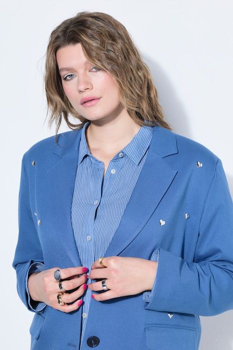 Blazer oversize, rivets en forme de cœur