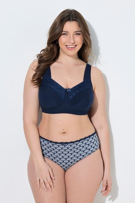 Soutien-gorge de maintien, sans armatures, dentelle motif cœurs - bonnets C-H