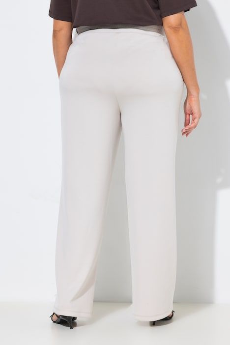 Pantalon en molleton, jambe large et droite, passepoils et taille élastique