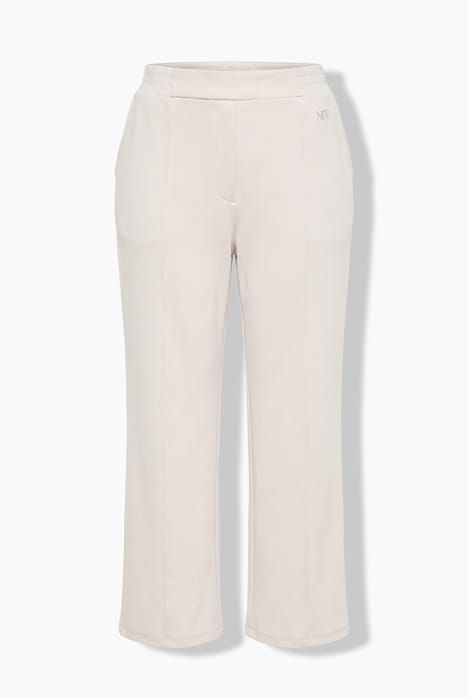 Pantalon en molleton, jambe large et droite, passepoils et taille élastique