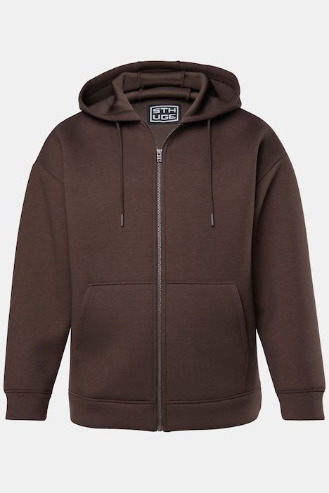 Veste à capuche, tissu scuba, poche kangourou - jusqu'au 8 XL