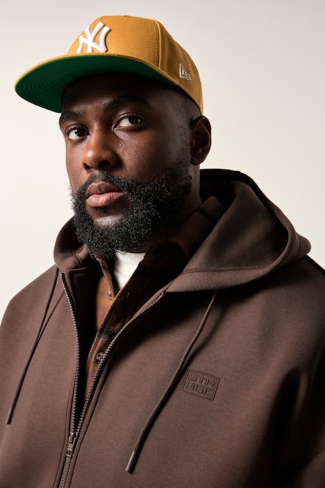 Veste à capuche, tissu scuba, poche kangourou - jusqu'au 8 XL