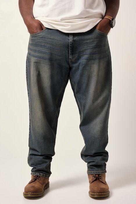 Jean 5 poches, dirty denim, coupe Baggy Fit - jusqu'à la taille 74
