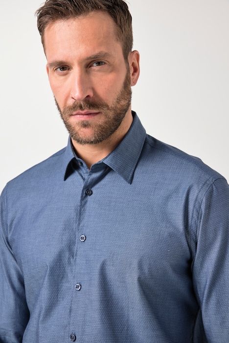 Chemise JP 1880 motif à pois, manches longues et col Kent, collection Business, coupe Modern Fit - jusqu'au 8 XL
