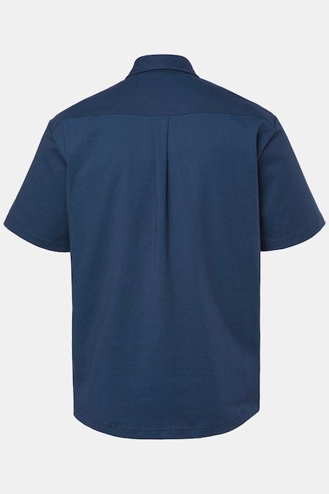 Chemise en jersey JP 1880 imprimé all-over, manches courtes et col à pointes boutonnées sous patte, coupe Modern Fit - jusqu'au 8 XL