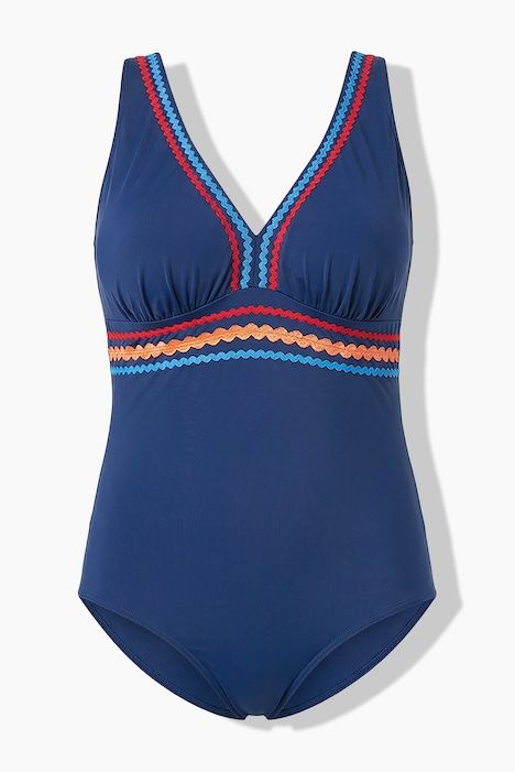 Maillot de bain avec bonnets souples et bordures fantaisie, matière recyclée