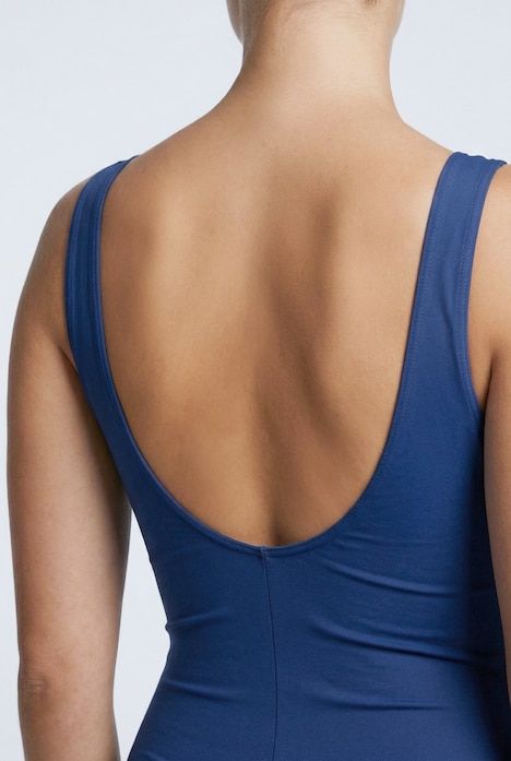 Maillot de bain avec bonnets souples et bordures fantaisie, matière recyclée