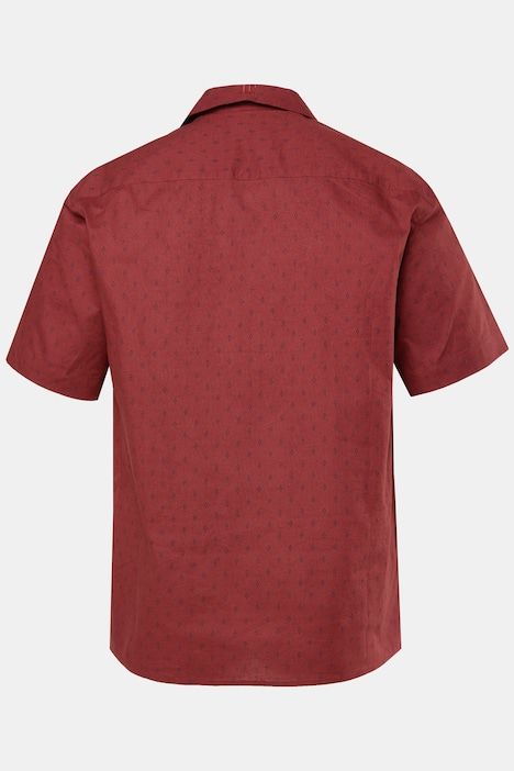 Chemise JP 1880 en lin mélangé, imprimé all-over, manches courtes et col cubain, coupe Cuba Fit - jusqu'au 8 XL