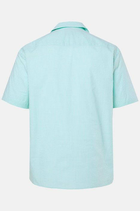 Chemise à carreaux JP 1880, coupe Cuba-Fit, manches courtes et col cubain - jusqu'au 8 XL