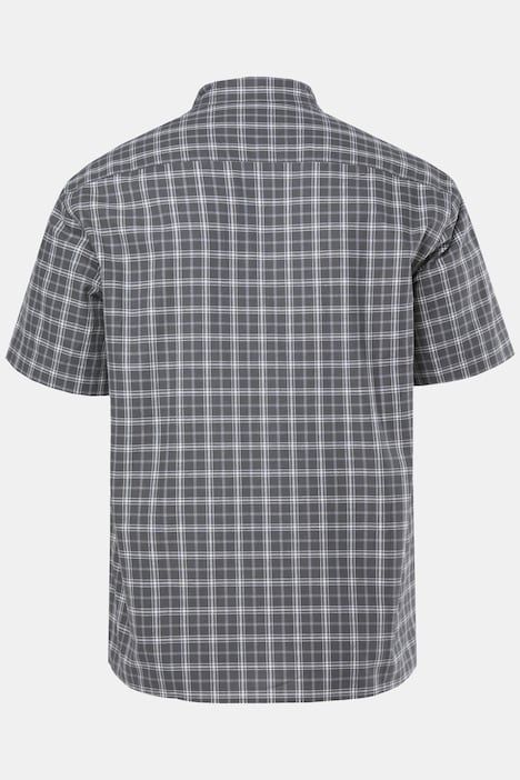 Chemise à carreaux, manches courtes et col Kent, coupe Boxy Fit – jusqu'au 8 XL