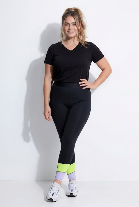 Legging de sport, poches et empiècement «&nbsp;colour block&nbsp;», matière recyclée