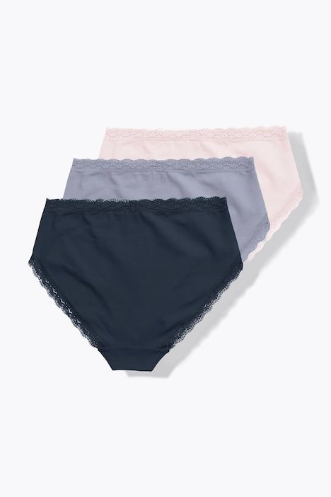 Lot de 3&nbsp;culottes midi, ceinture en dentelle