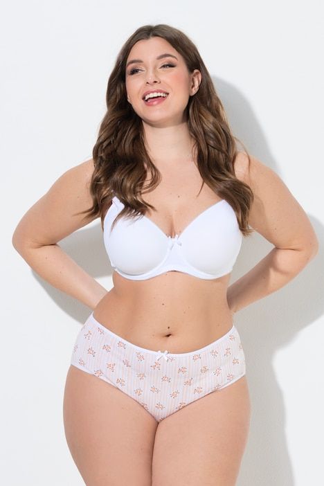 Culottes midi, lot de 5, rayures-fleurs/couleur unie