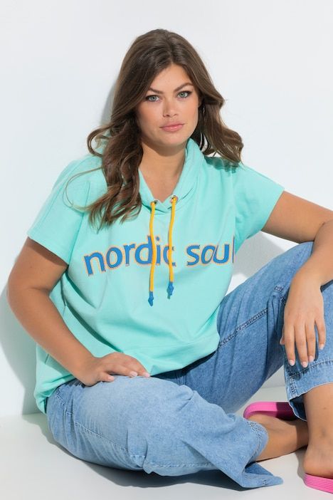 Sweat-shirt, 1/2 manche, capuche