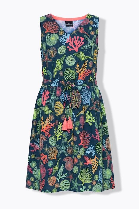 Robe, col en V, cordon coulissant