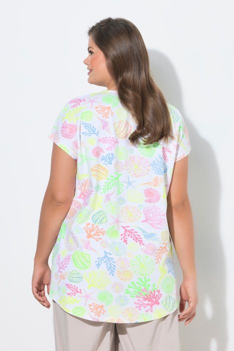 T-shirt, manches 1/2, col rond, impression intégrale, label OEKO-TEX