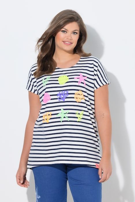 T-shirt, manches 1/2, col rond, imprimé