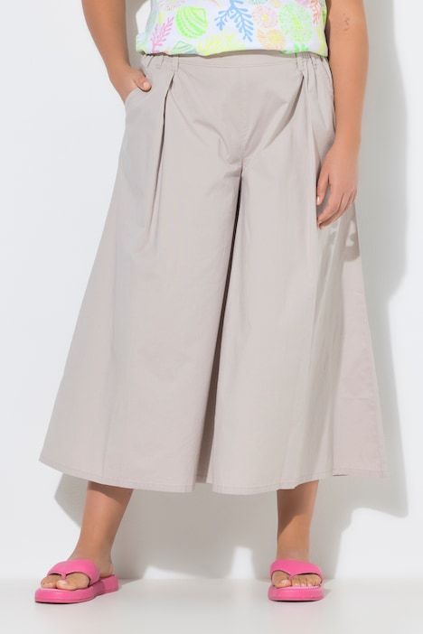 Jupe-culotte large à taille élastique