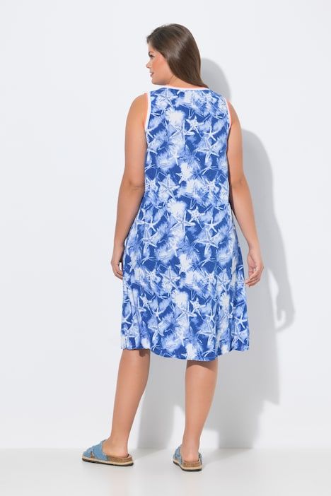 Robe à bretelles, col en V, coupe en A