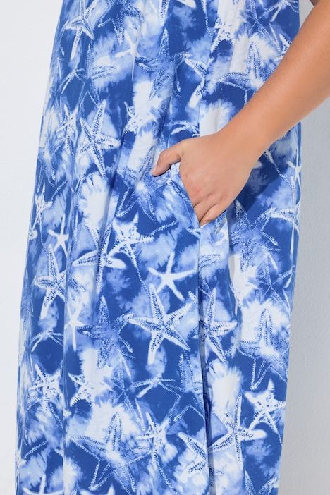Robe à bretelles, col en V, coupe en A