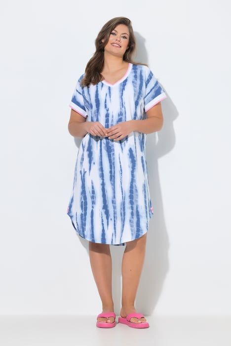 Robe, col en V, certifiée OEKO-TEX®