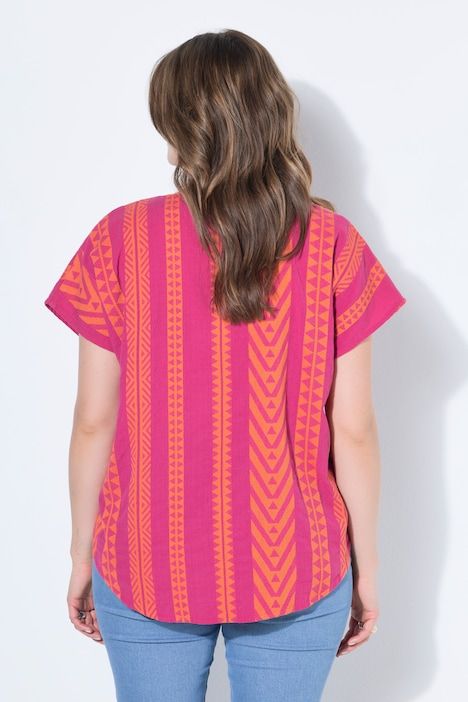 Blouse oversize, motif jacquard