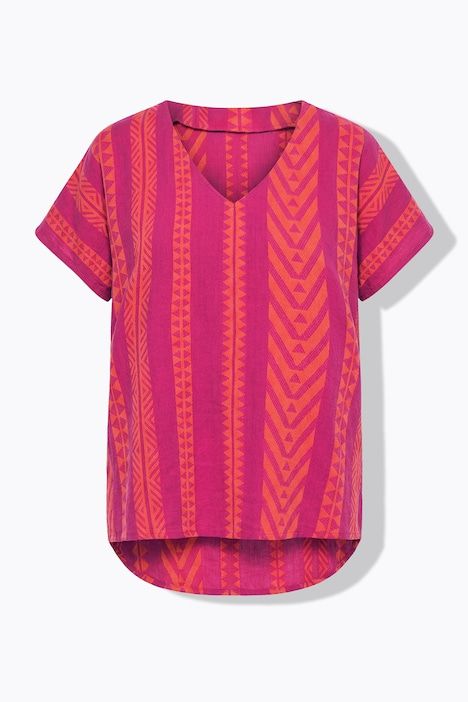 Blouse oversize, motif jacquard