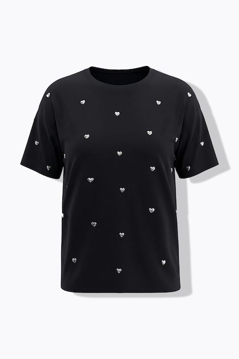 T-shirt oversize, clous cœurs