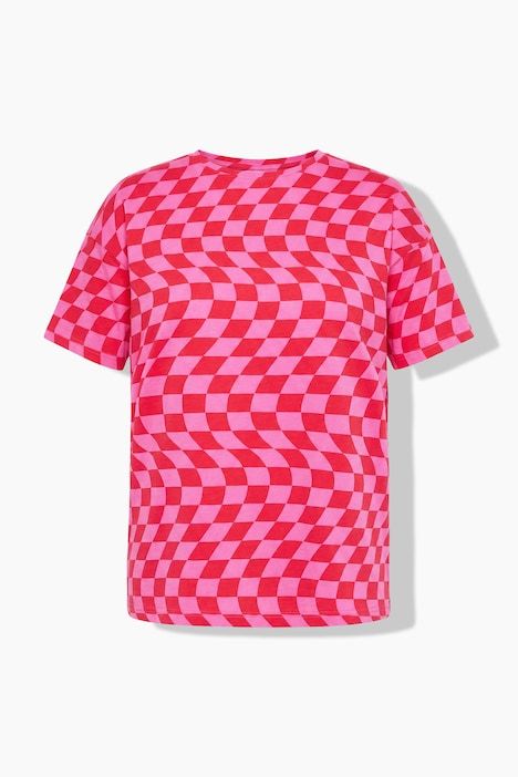 T-shirt oversize, motif damier