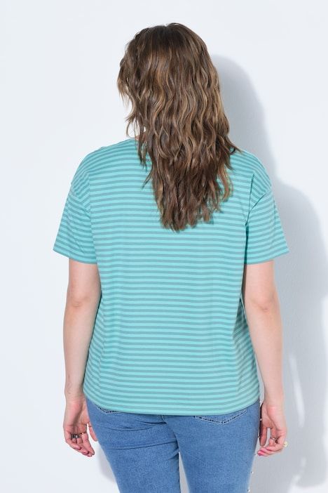 T-Shirt oversize rayé avec message