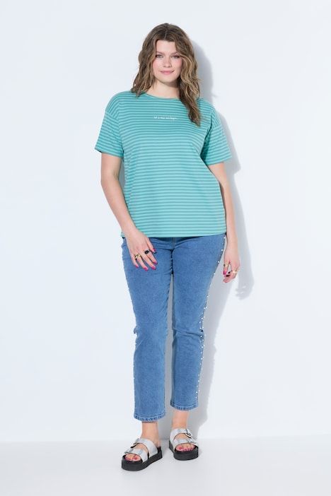 T-Shirt oversize rayé avec message