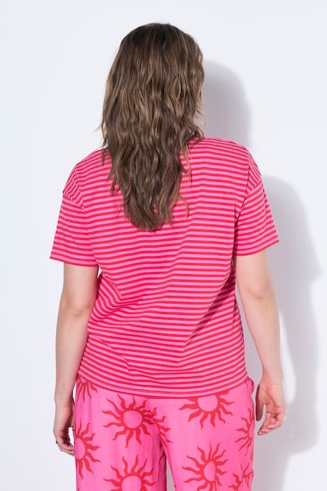 T-Shirt oversize rayé avec message